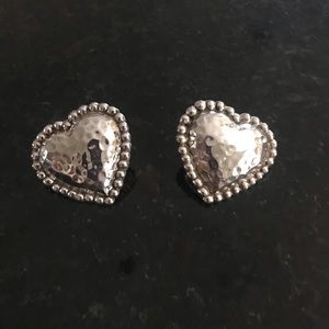 Sterling silver heart pierce earrings